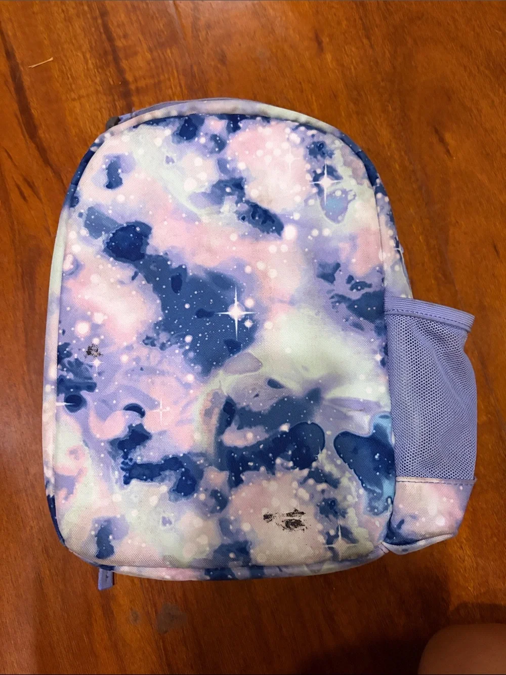 Lands' End Kids Galaxy Print Backpack & Lunchbox - Purple Pink Blue